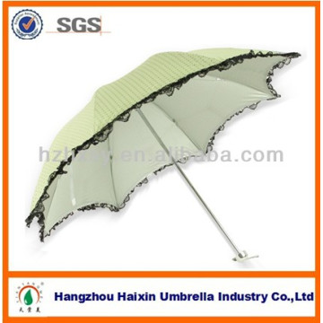 Nice Looking Lace 3 Folding Sun Umbrella for gift